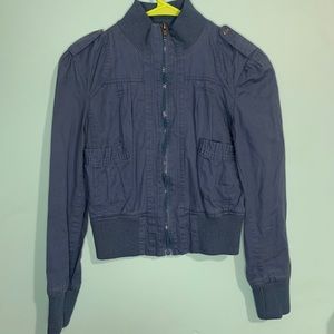 Navy blue zip up jacket